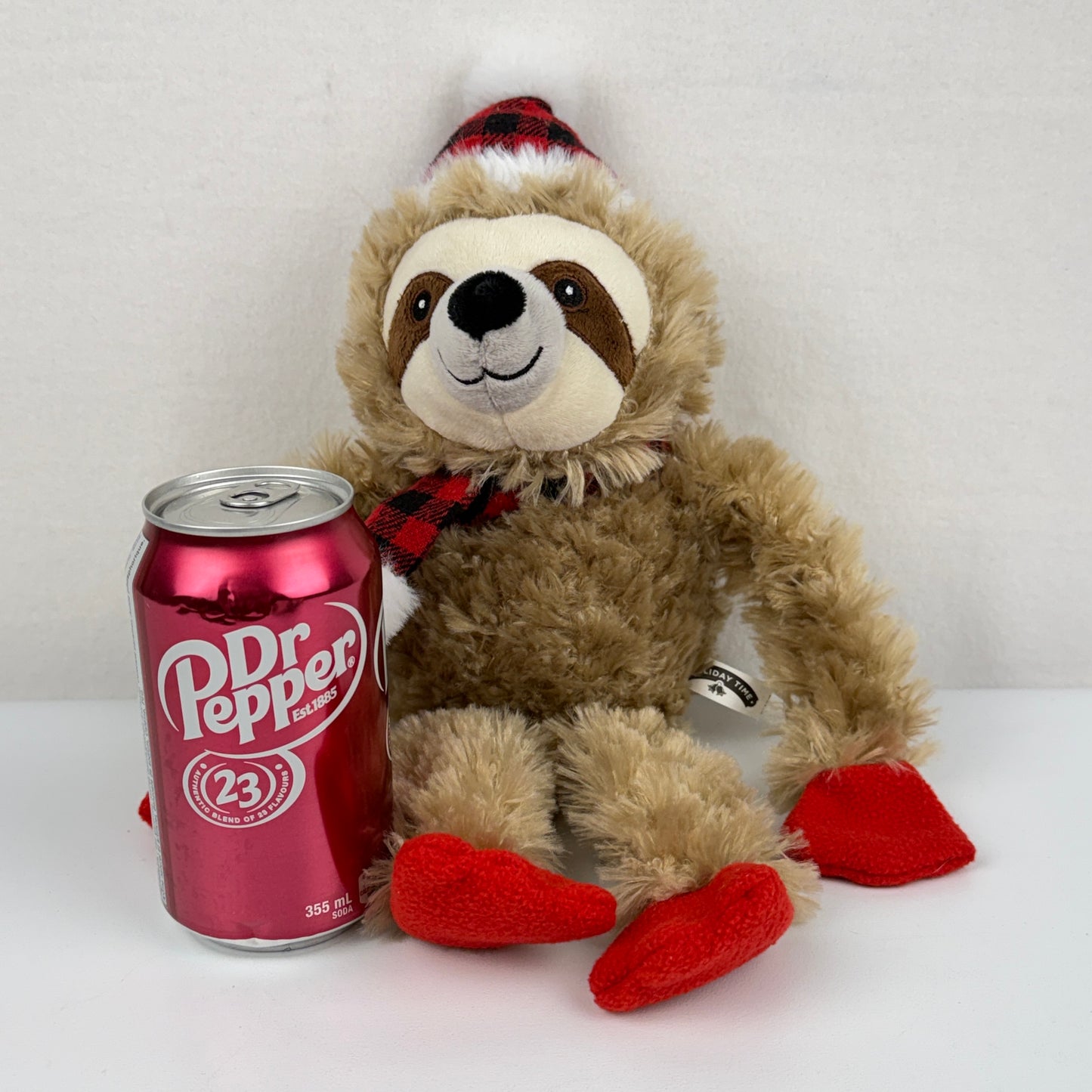 Holiday Sloth Plaid Plush