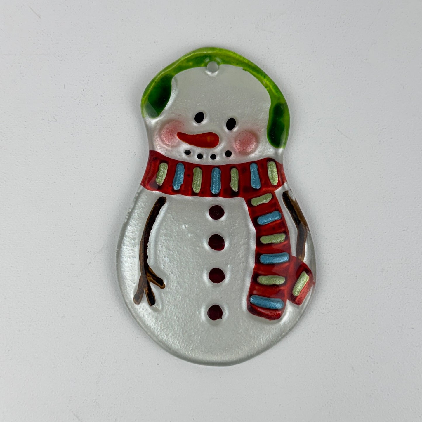 Glass Snowman Ornament