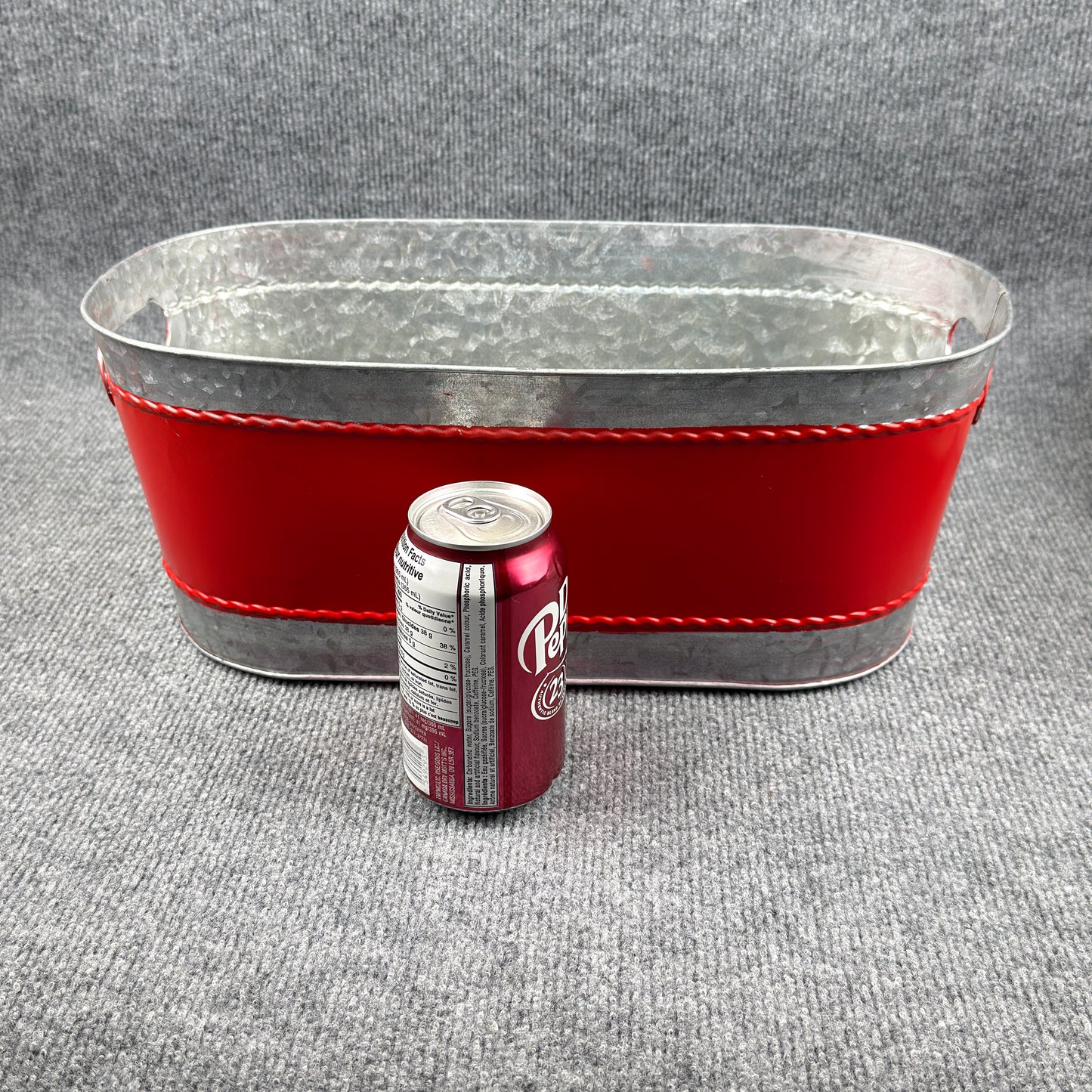Red Metal Storage Bin