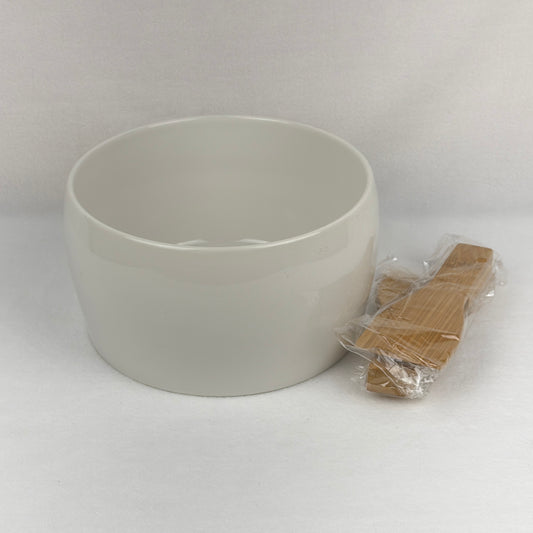 Round White Salad Bowl