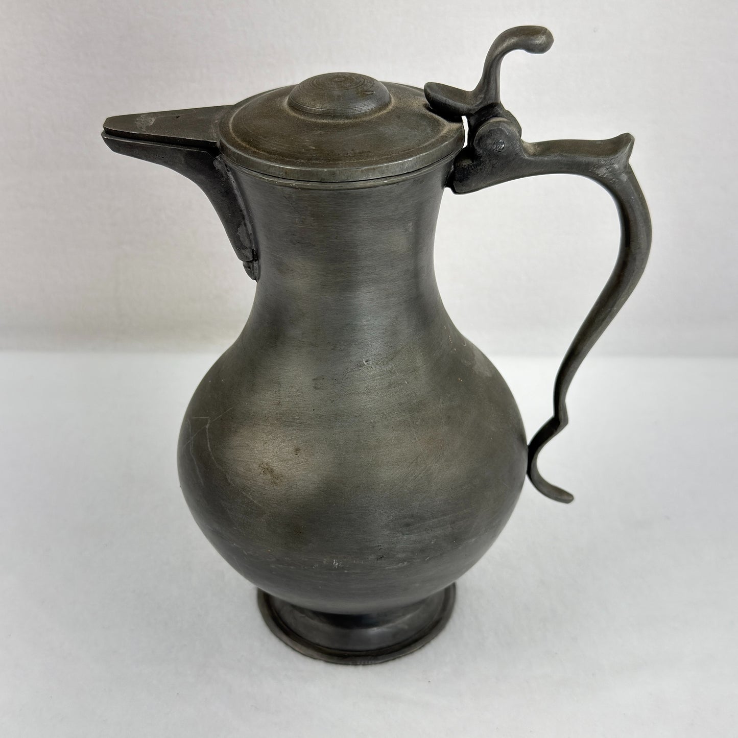 Heavy Pewter Lidded Jug