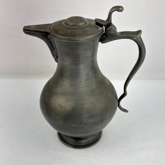 Heavy Pewter Lidded Jug