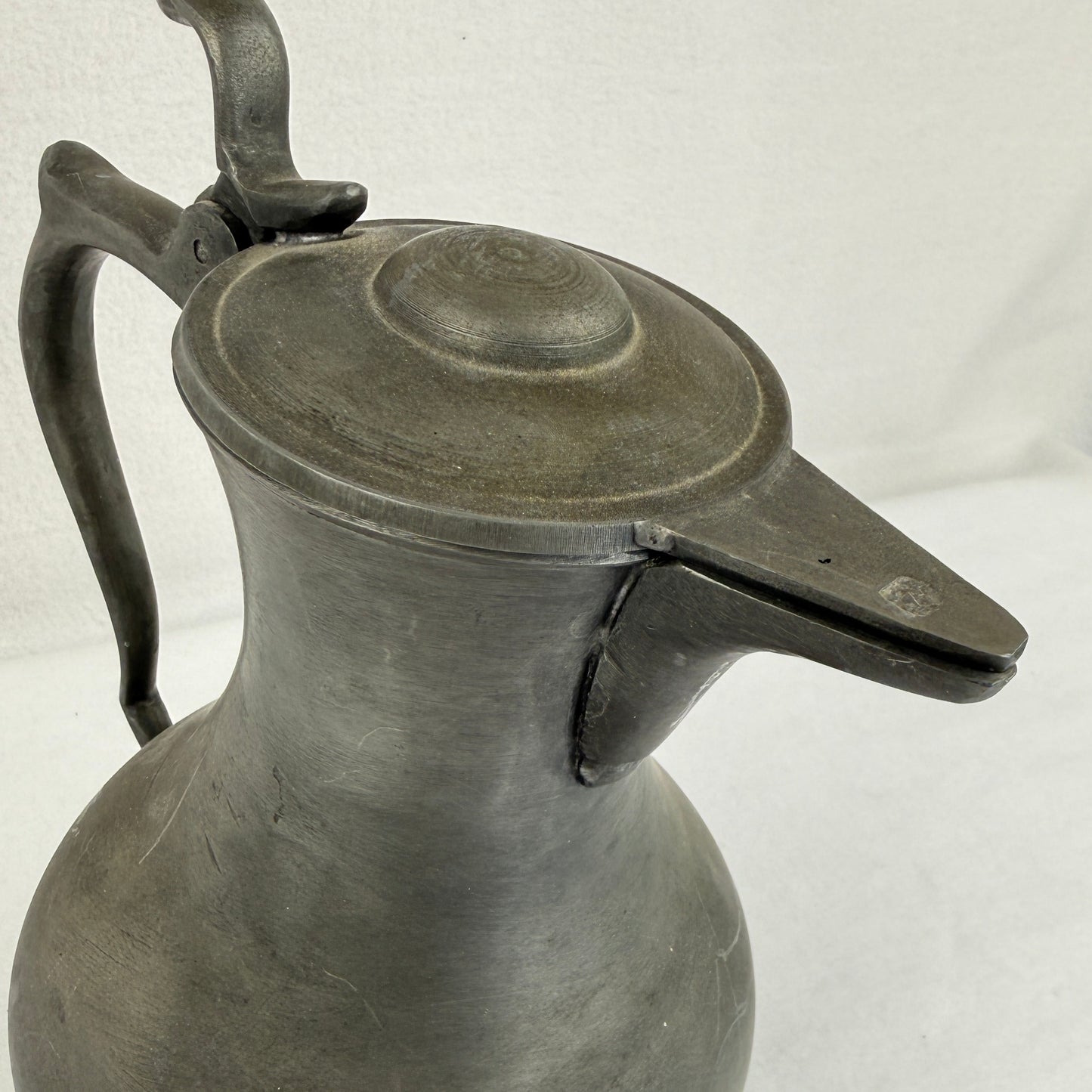 Heavy Pewter Lidded Jug