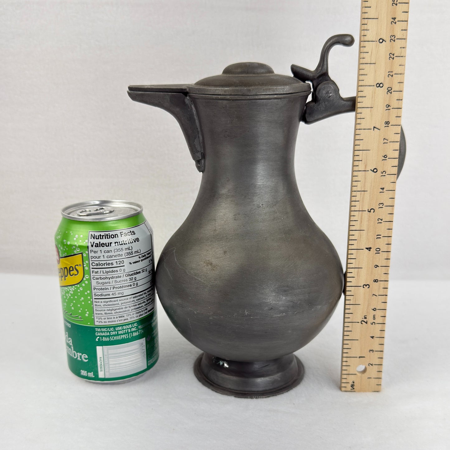 Heavy Pewter Lidded Jug