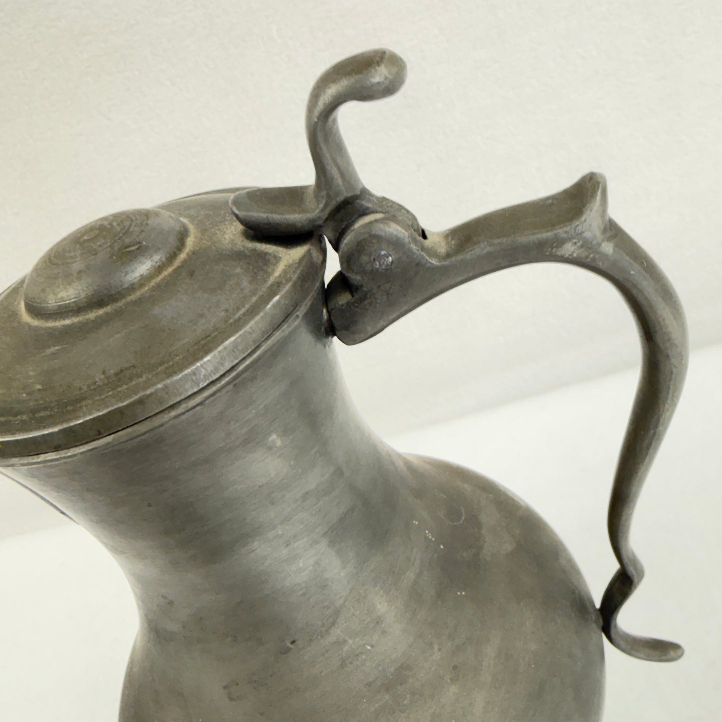 Heavy Pewter Lidded Jug
