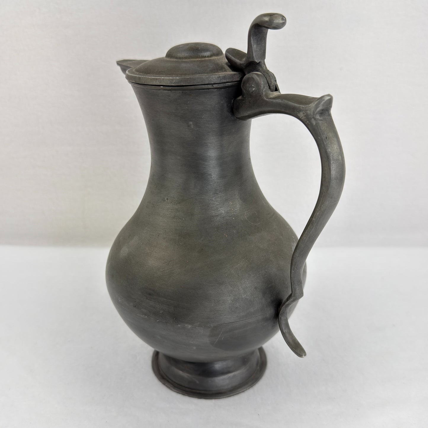 Heavy Pewter Lidded Jug