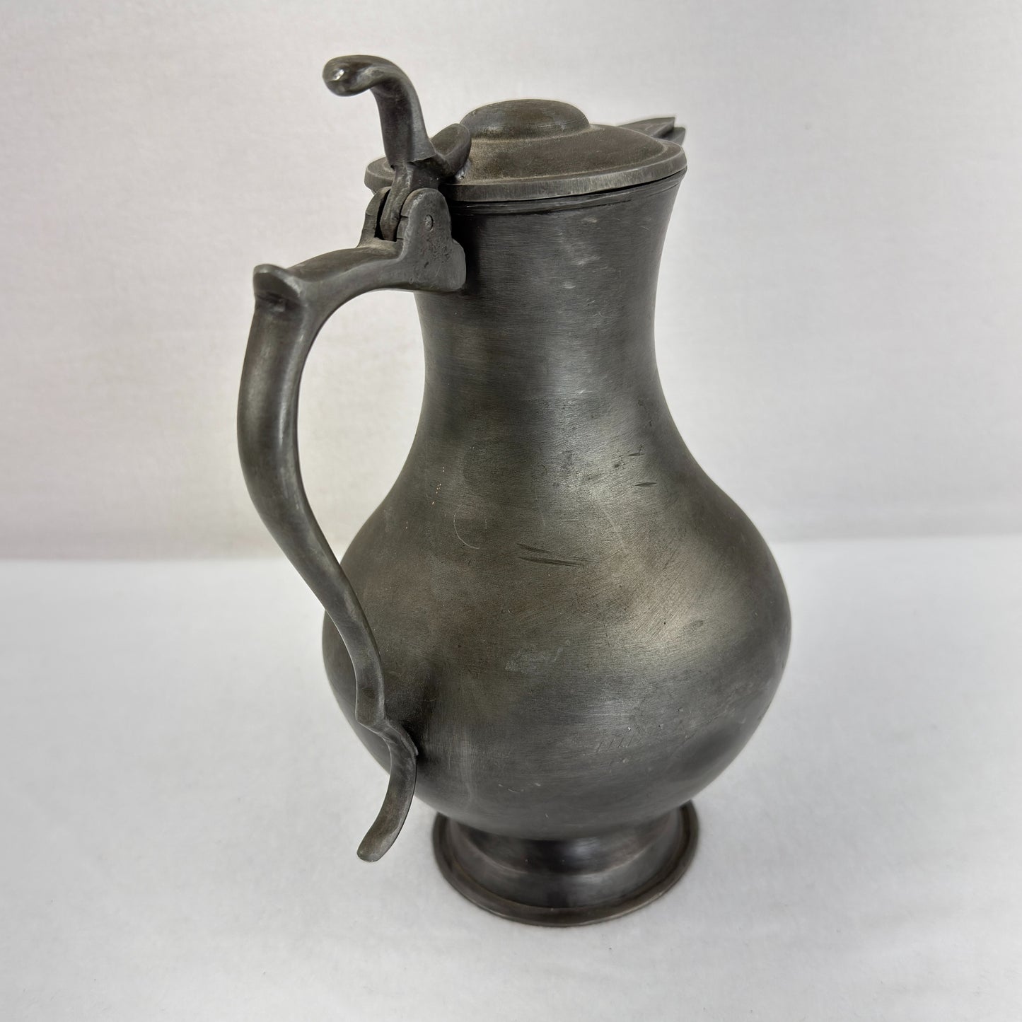 Heavy Pewter Lidded Jug
