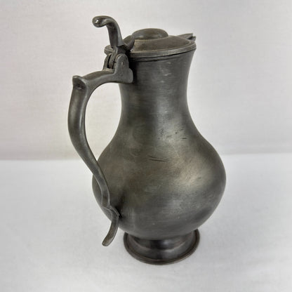 Heavy Pewter Lidded Jug