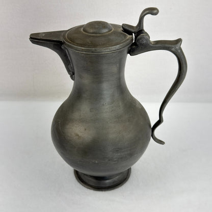 Heavy Pewter Lidded Jug