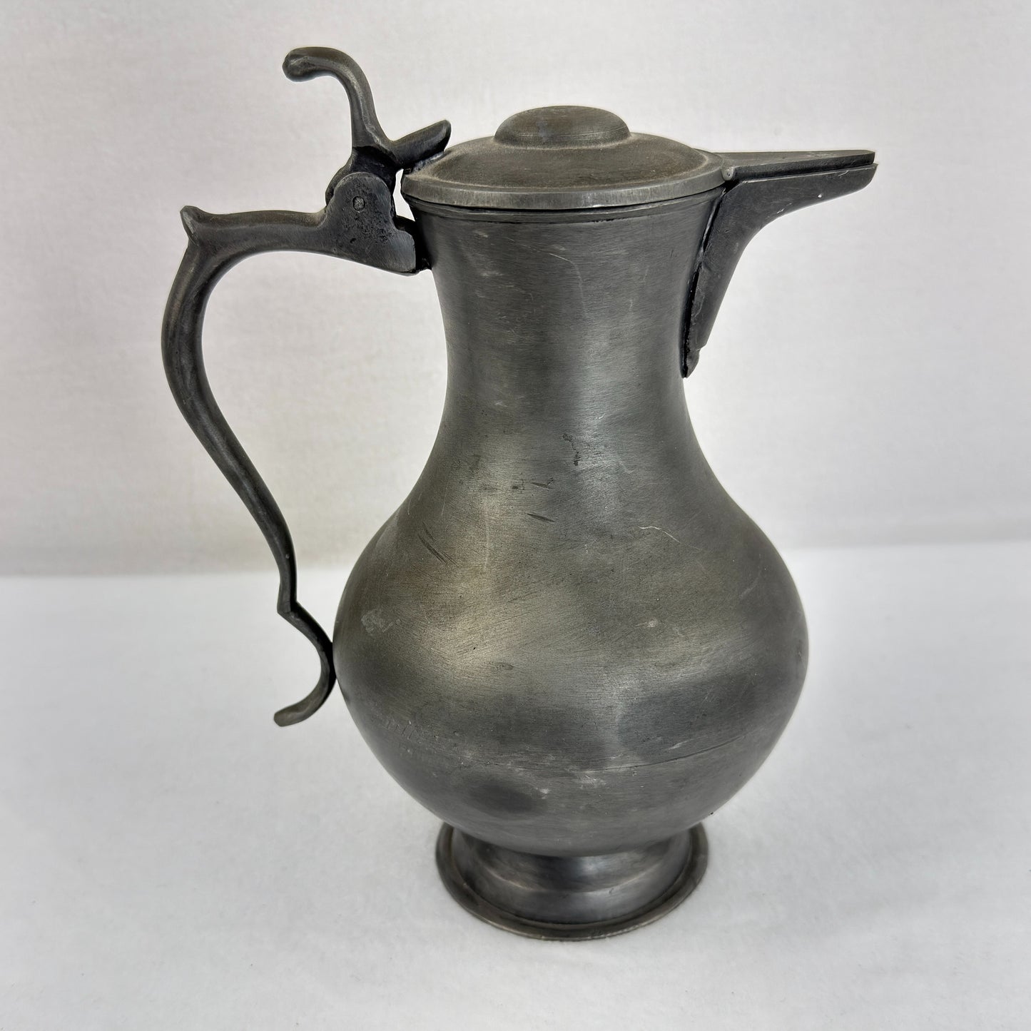 Heavy Pewter Lidded Jug