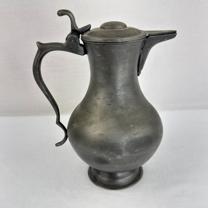 Heavy Pewter Lidded Jug