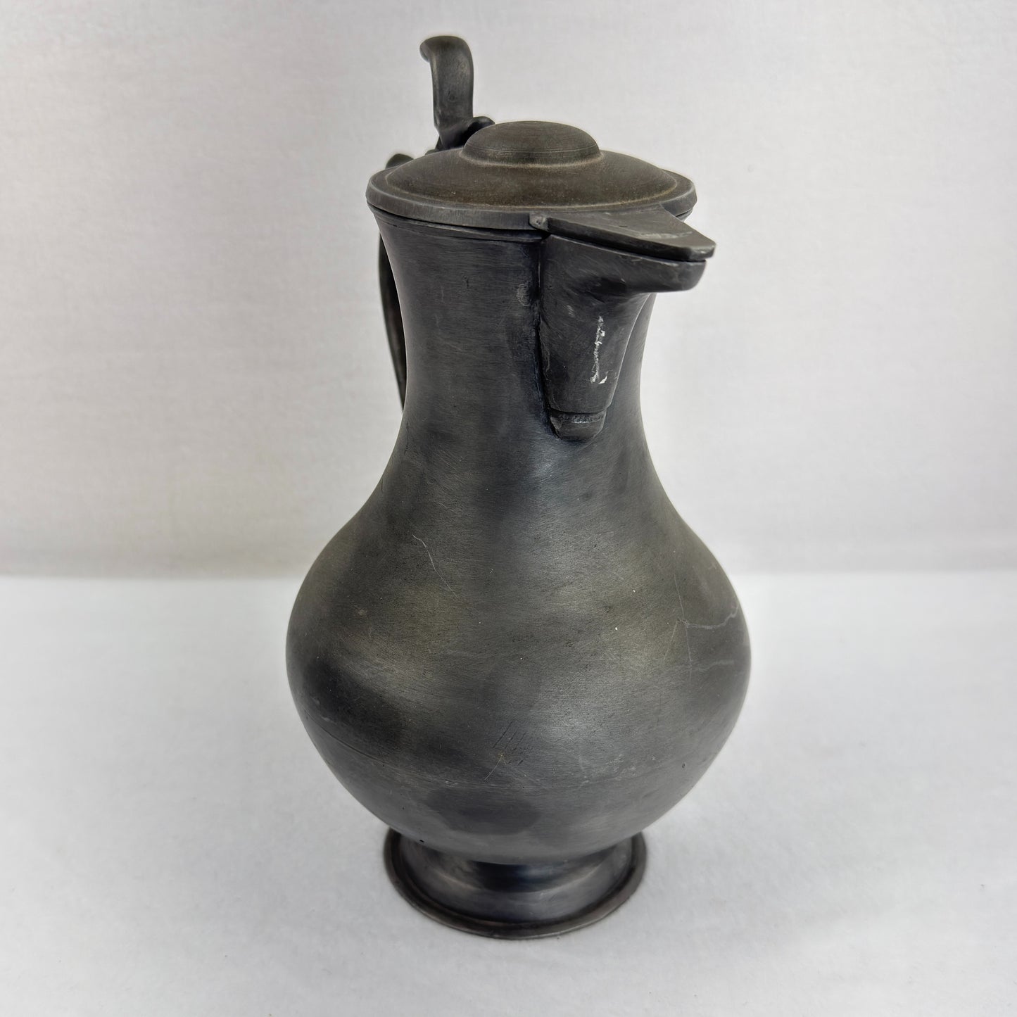 Heavy Pewter Lidded Jug