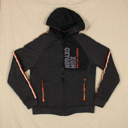 Oxygen hooded zip-up cardigan