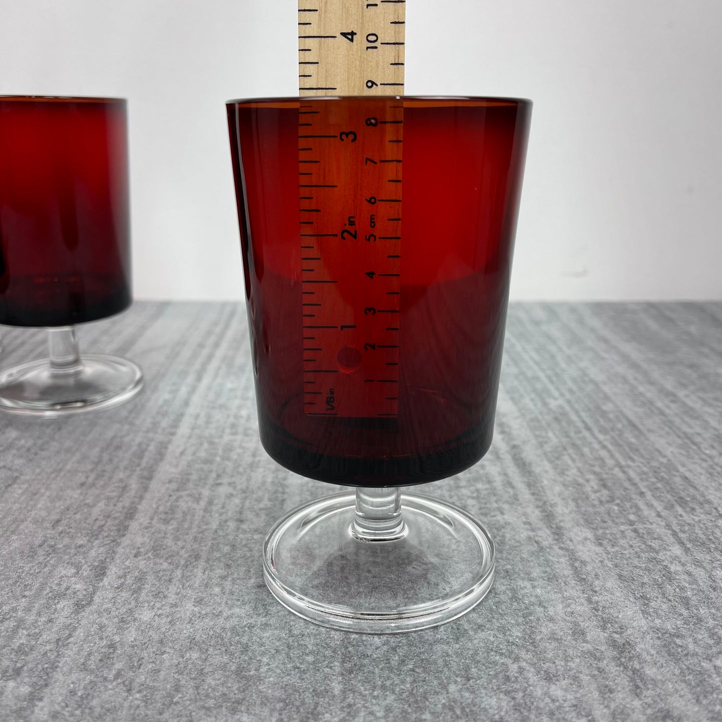 Ruby Red wine glasses (5")