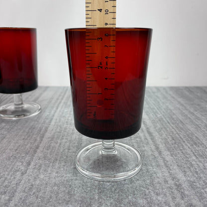 Ruby Red wine glasses (5")