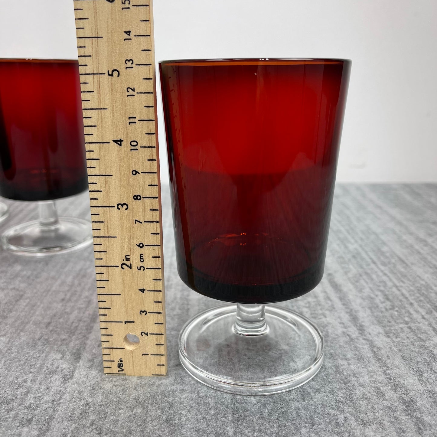 Ruby Red wine glasses (5")