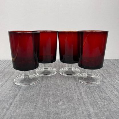 Ruby Red wine glasses (5")