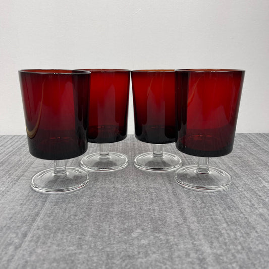 Ruby Red wine glasses (5")