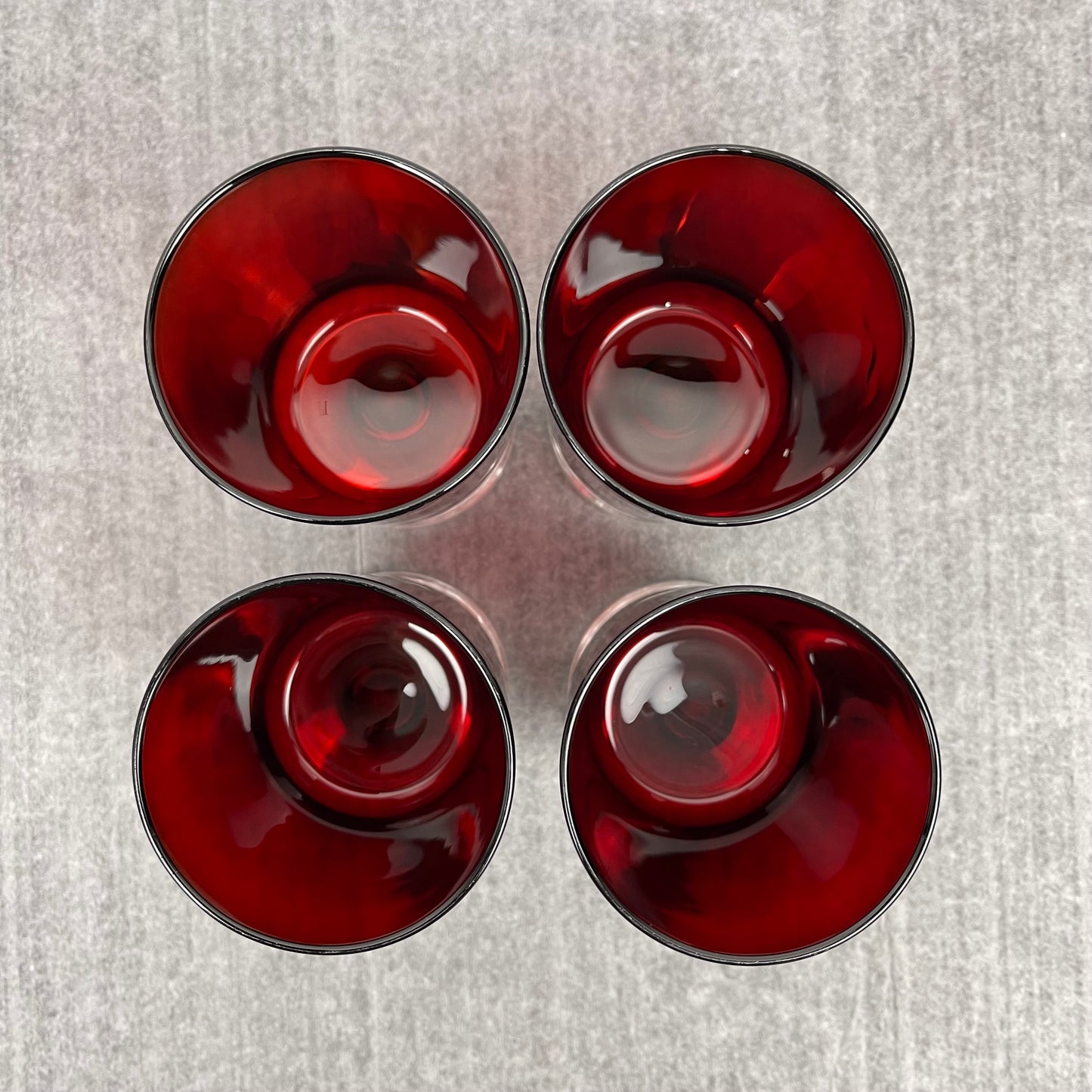 Ruby Red wine glasses (4.5")