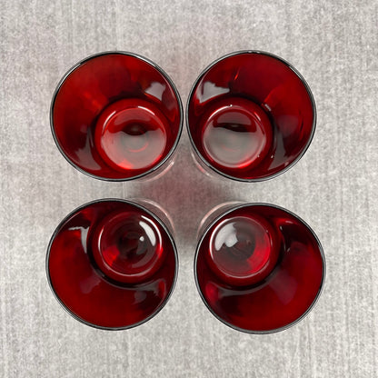Ruby Red wine glasses (4.5")