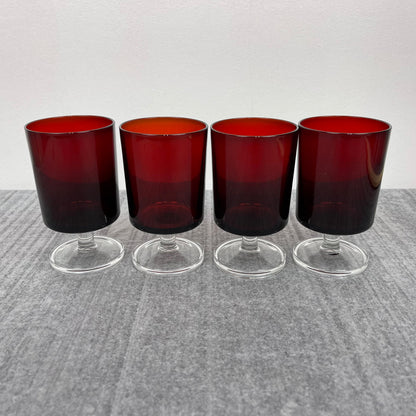 Ruby Red wine glasses (4.5")