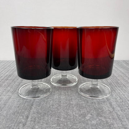 Ruby Red wine glasses (4.5")