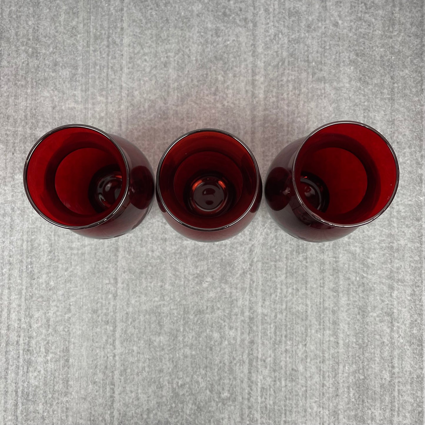 Ruby Red vase etched flowers