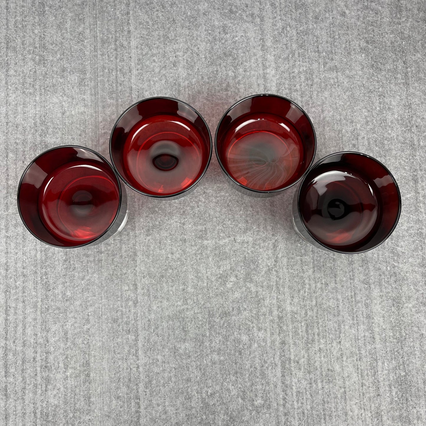 Ruby Red Sherbet dishes (4)