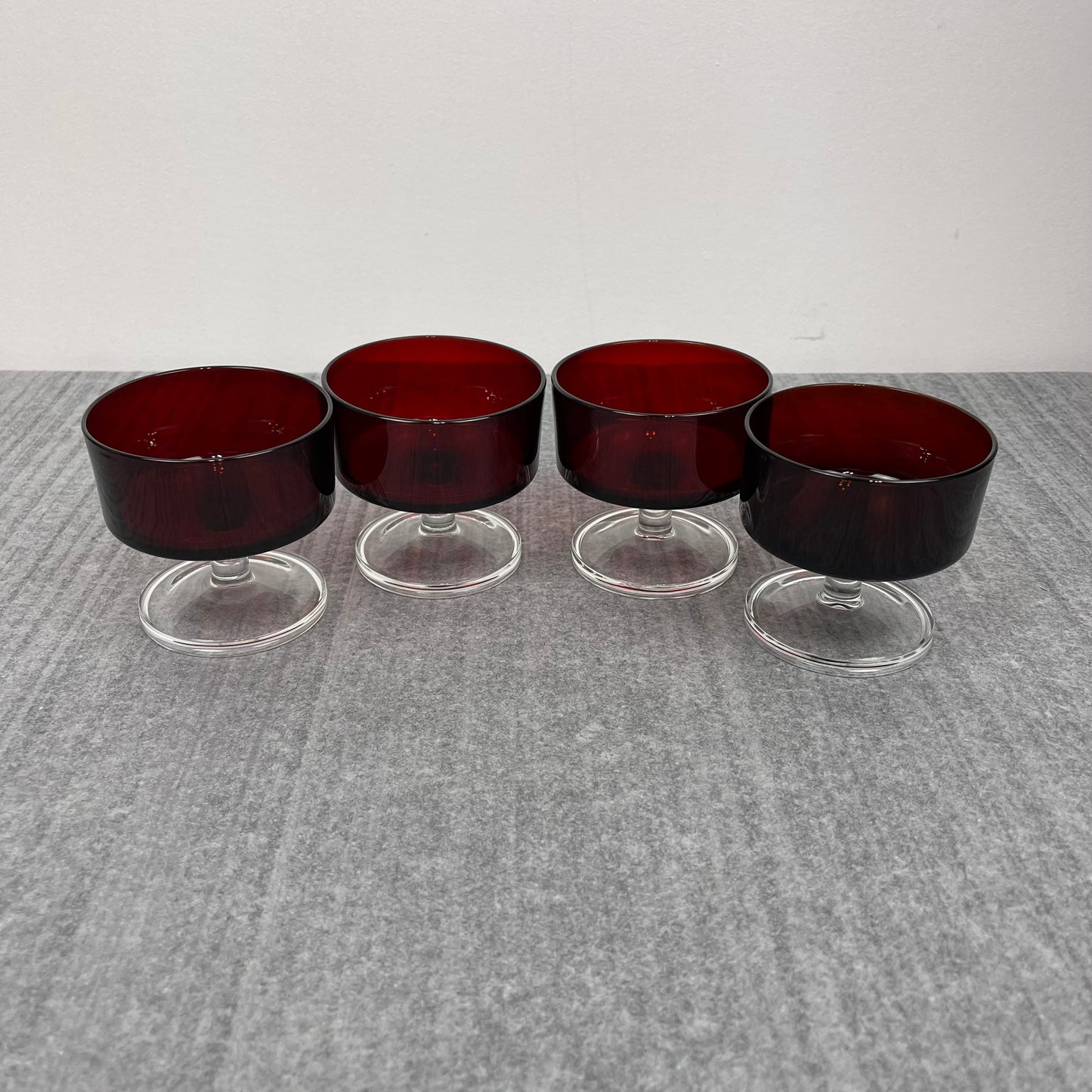 Ruby Red Sherbet dishes (4)