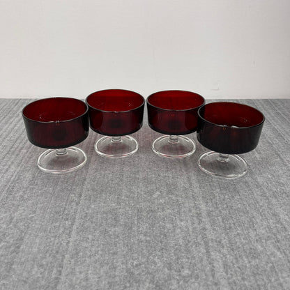 Ruby Red Sherbet dishes (4)