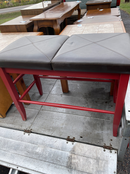 Faux leather bench
