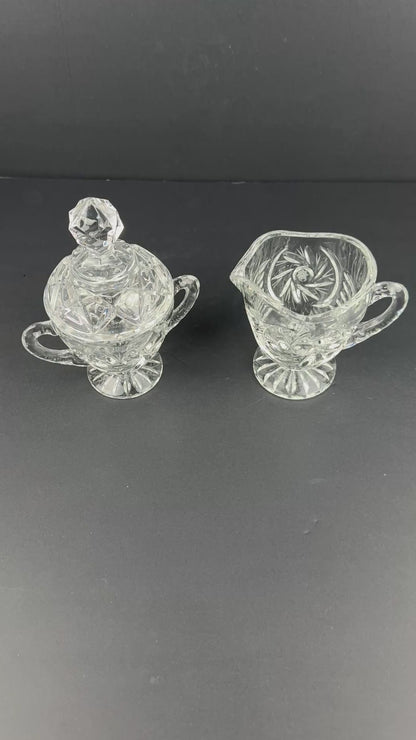 Crystal Lidded Creamer Set