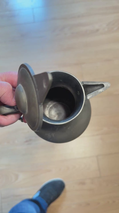 Heavy Pewter Lidded Jug