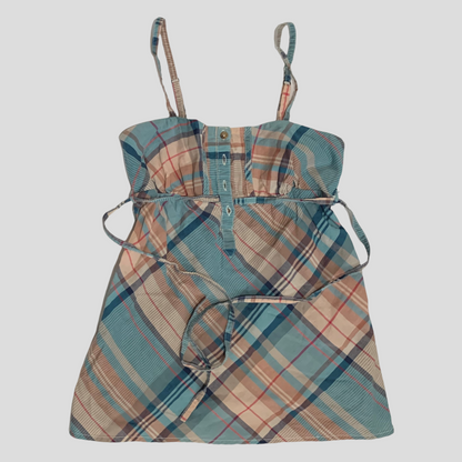 Garage plaid babydoll top