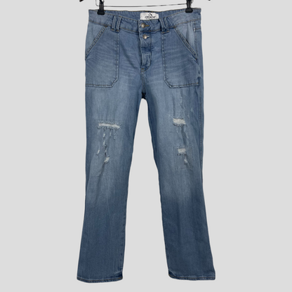 Jordache high rise straight distressed jean