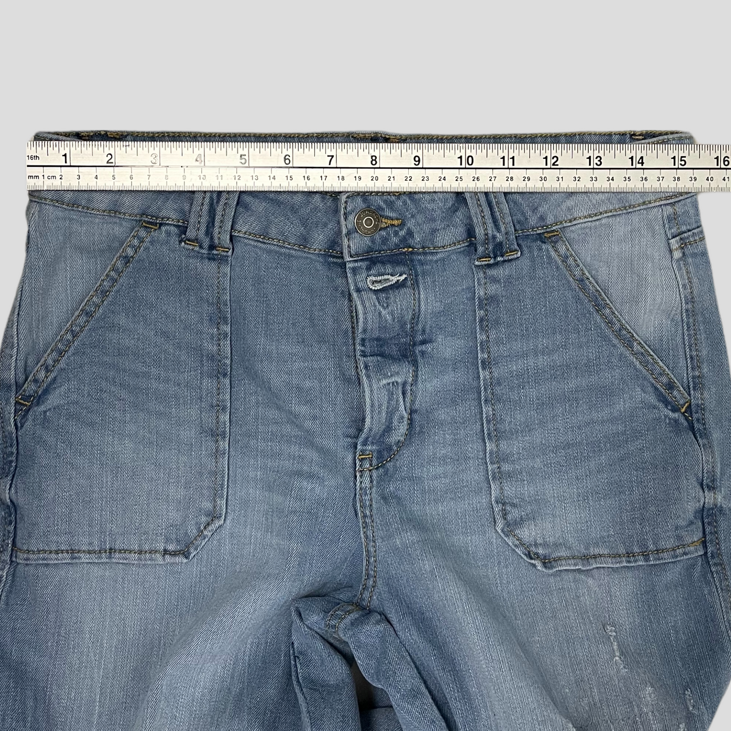 Jordache high rise straight distressed jean