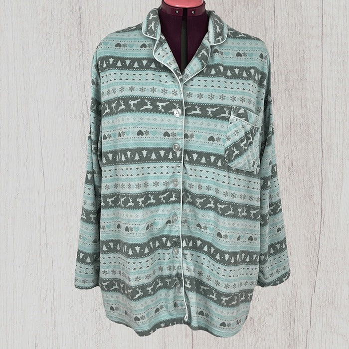 George button-up flannel pajama shirt