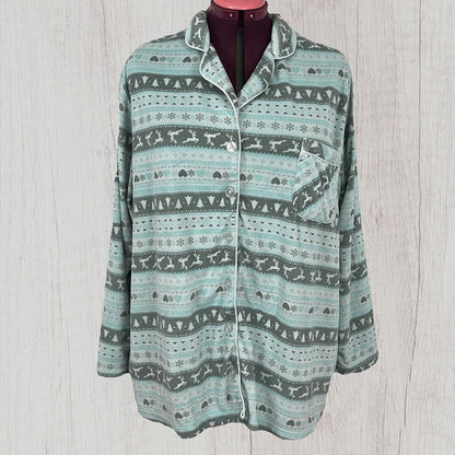 George button-up flannel pajama shirt