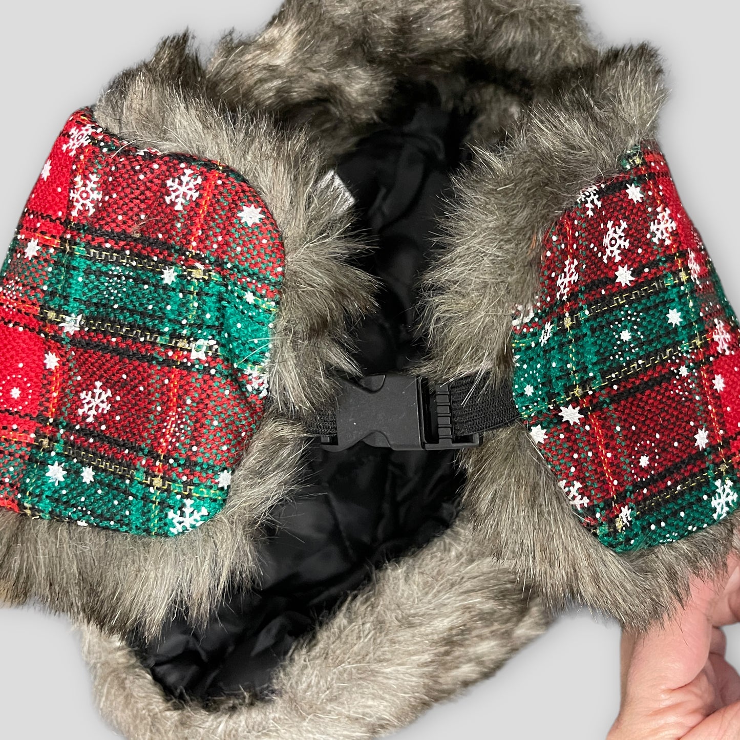 Christmas themed trapper's hat